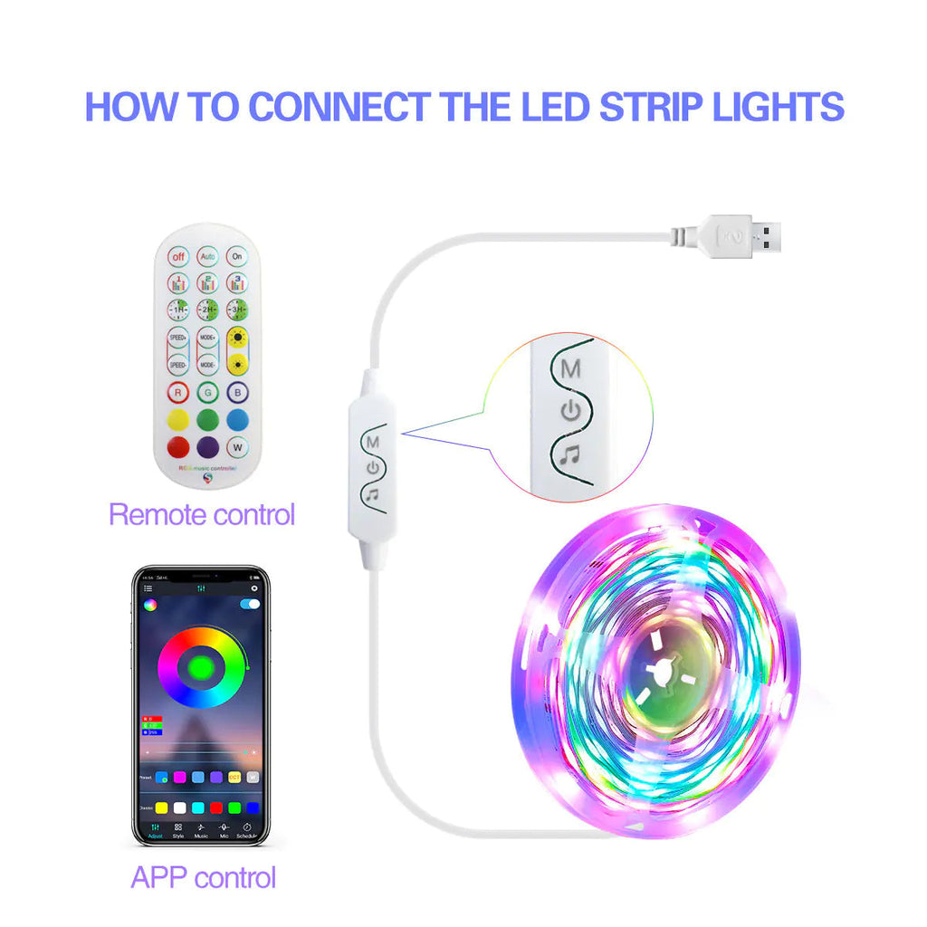 Smart LED RGBIC Dream Color Strip Light with Music Sync pawLyfe