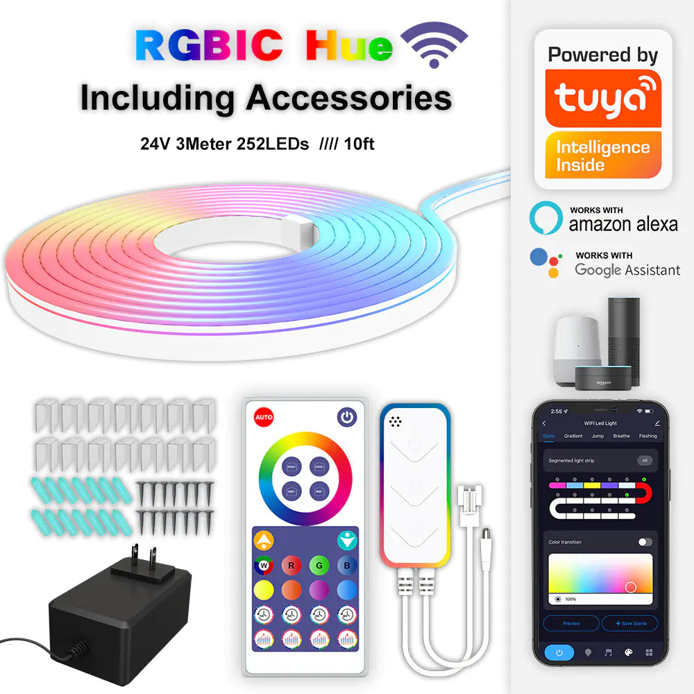 WiFi Smart DIY Music Neon Light Strip with Remote pawLyfe