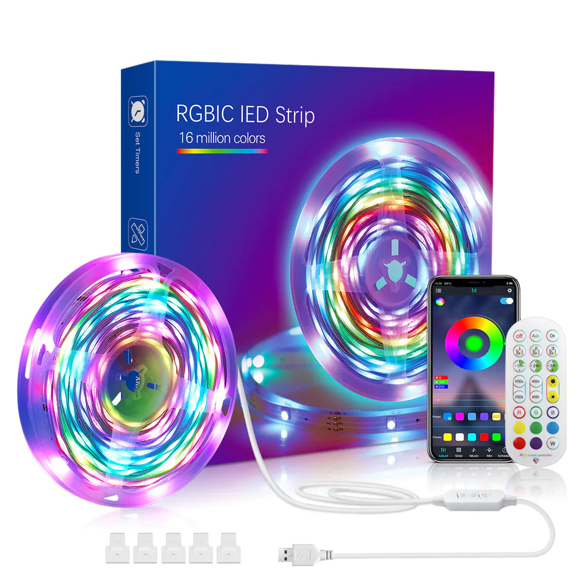 Smart LED RGBIC Dream Color Strip Light with Music Sync pawLyfe